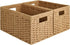 StorageWorks Round Paper Rope Storage Baskets, Medium Rectangular Wicker Baskets with Built-in Handles, 2-Pack, 13 ¼ x