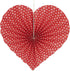 Red Heart Valentines Party Hanging Decorations, 6pc Paper Fans for Wedding Anniversary Bachelorette Baby Shower