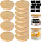 Oui Yogurt Jar Lids - 12 pack Oui Lids - Natural Bamboo