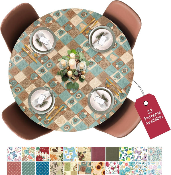 Covers For The Home Deluxe Elastic Edged Flannel Backed Vinyl Fitted Table