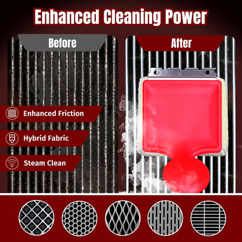SHINESTAR Grill Brush for Outdoor Grill with Aramid Fiber - Steam Cleaning BBQ Grill Brush and Scraper, Grill Brush
