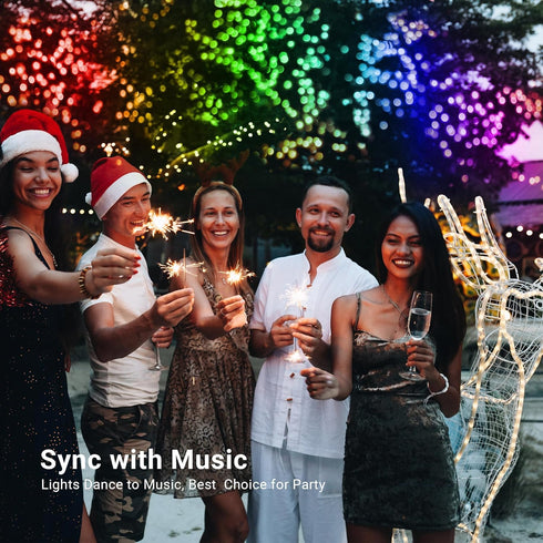 66ft 200 120+ Dimmable 4th Brizled Color Changing RGB Christmas Lights, LED Red White Blue String Lights Music Sync