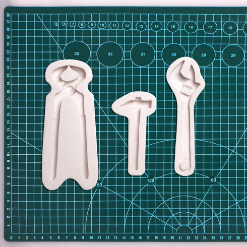 Hand Tools Chocolate Silicone Molds, 3 Packs Large Hammer Wrenches Pliers Baking Molds for Cake Decoration