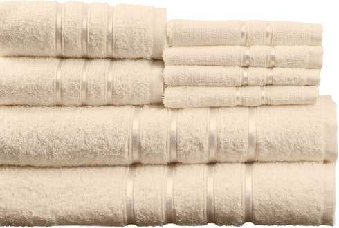 8-Piece 100% Set 4 2 2 Plush Bathroom Towels - Cotton with Washcloths, Hand Towels, and Bath Towels for Home by Lavish