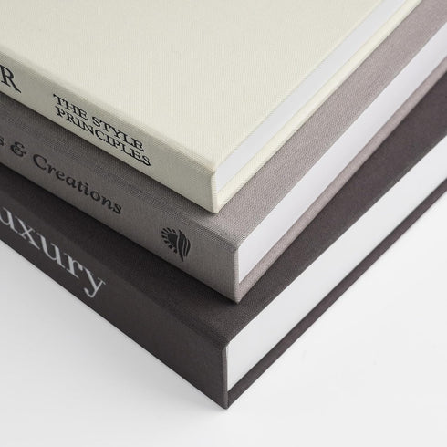 '-Set 3 Aesthetic Decorative Books of Minimalist Linen Hardcover Faux/Fake Books for Coffee Table Home Decor Living Room