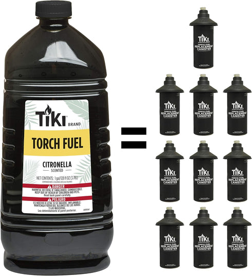 TIKI Citronella Torch Fuel, 1 Gallon (128 oz.), Long-Lasting for Outdoor Torches & Table Torches