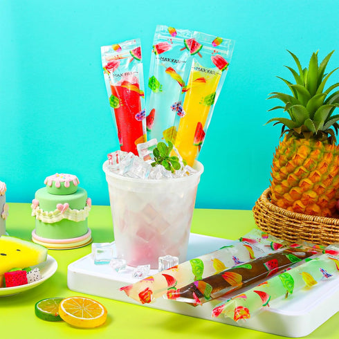 Yiyiring 300 11 2 2 Summer Pcs Disposable Ice Pop Mold Bags with Zip Seals x Freezer Tubes Ice Lolly Bags with Funnels