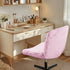 Armless Criss Cross Chair Cover Pink Chair Slipcover Office Desk Chair Covers Velvet Embossing Mid Back Wide Seat