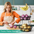 SAYZH 2-Tier Countertop, Fruit Basket Bowl Stackable Vegetable Storage with Banana Tree Hanger Stand for Kitchen Metal