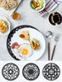 SMARTAKE 3 Set Silicone Trivet Mats, Multi-Use Non-Slip Kitchen Mats for Hot Dishes, Pots, Dining Countertop, Black