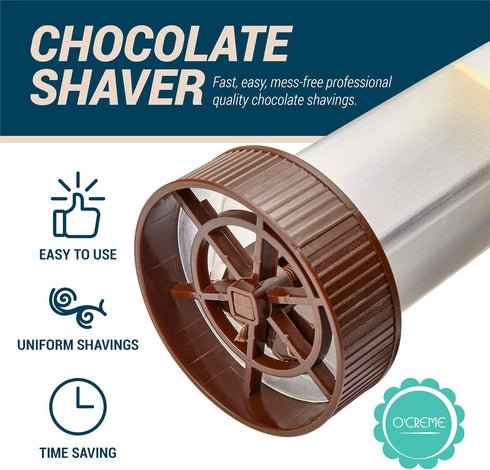 Commercial O'Creme - Chocolate Shaver - Rotary Hand Held Grater and Slicer Device to Make Professional Gourmet Quality