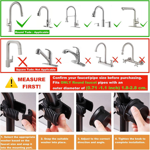 Sink Organizer Rack for Kitchen and Bathroom,Stainless Steel Detachable Hanging Faucet Drain Rack with Drip Tray Faucet