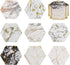 Gold Marble Coasters,Set of 8 Drink Coasters for Anniversary, Office,Geichan Ceramic Bar