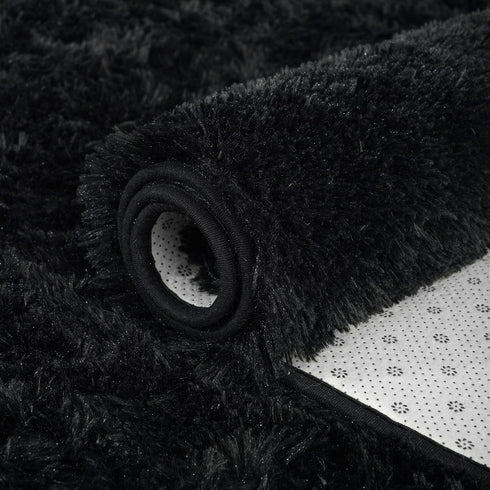 ISEAU Ultra Soft Fluffy Rug | 3 x 5 Feet Shaggy Area Rug for Bedroom, Living Room, Nursery, Black