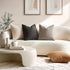 Pack 2 Cozy 26 26 Inch ANRODUO of Textured Boucle Throw Pillow Covers Soft Grey Euro Decorative Accent Solid Pillow