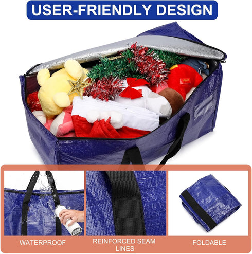 Cryster 6 Pack Packing Moving Bags Heavy Duty, Extra Large Storage Totes Bag with Zippers and Sturdy Handles, Bags