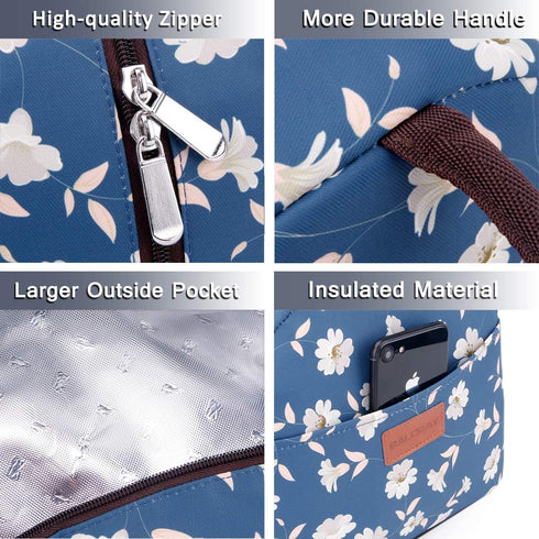 BALORAY Lunch Bag for Women Men, Insulated Lunch Box for Work, Picnic, Travel - Morning Glory