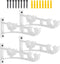 AddGrace Double Curtain Rod Brackets Set of 4, White Drapery Rod Window Hardware Holders