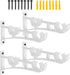 AddGrace Double Curtain Rod Brackets Set of 4, White Drapery Rod Window Hardware Holders