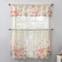 No. 918 Rosalind Watercolor Floral Semi-Sheer Kitchen Curtain Valance and Tiers Set, 54" x 24", Poppy Red