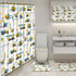 6 Set Sets 2 12 Nuanchu Pcs Construction Shower Curtain with Rug Bathroom with Shower Curtain Bath Mat U Shaped Mat