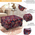 Ottoman Cover Rectangle Printed,Stretch Footstool Slipcover with Elastic Bottom,Soft Fabric Protector for Rectangular