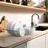 SIMPLE HOUSEWARE Large Stainless Steel Dish Drainer Drying Rack with Utensil Holder, Chrome