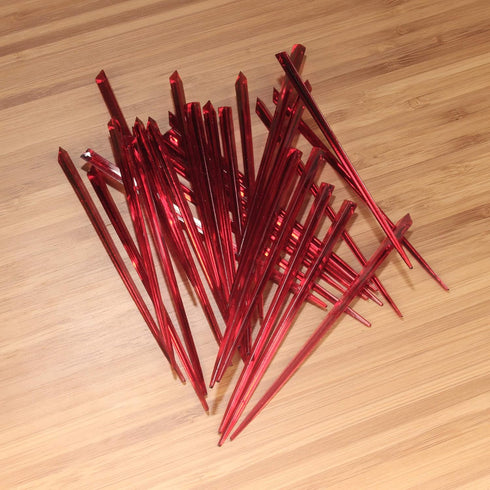 BambooMN Triangular Prism Plastic Fruit Appetizer Cocktail Pick, 3.5" (9cm), Red, 1,000 Pieces