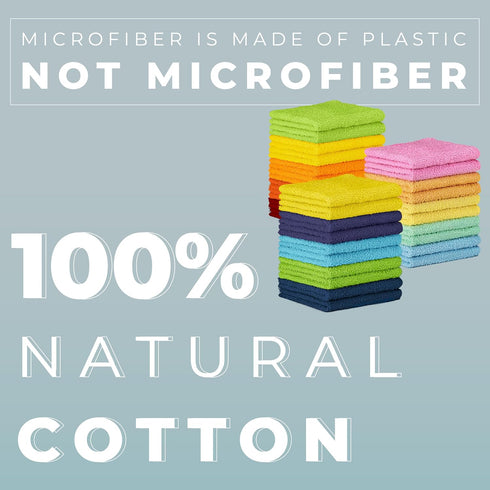 20 Pack 100% 12 12 inch Set 3 (20 Pack) DecorRack Cotton Wash Cloth, Luxurious Soft, x Ultra Absorbent, Machine