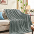 Grey Leaves Pattern Throw Blanket by inhand, Super Soft Flannel Cozy Lightweight for Couch, 50 x 60 Inches