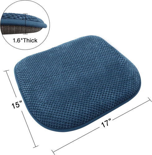 Blue Foam Seat Cushions Kitchen Chairs Pads for Dining Chairs Non Slip Office Seat Cushions Washable U Shaped Soft Thick Large Metal Wooden Chair Cushions,17" x 15" by PAGGED