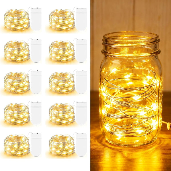 AOZOPE 10 Pack Fairy Lights Battery Operated - 7ft 20 LED Twinkle Lights