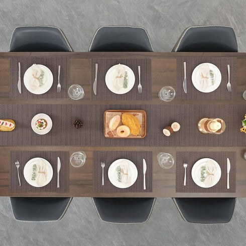 Set 8, Set 8 Set 8) Myir JUN Placemats of Vinyl Woven Placemats Place Mats Indoor of Washable Table Mats Non-Slip Place