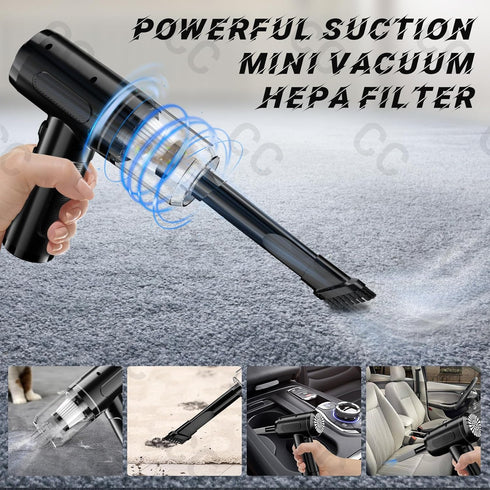 Cordless Handheld Car Vacuum, 12000Pa Strong Suction Mini Vacuum, 3-in-1 Design with LED Light for Multi-Scenario Use