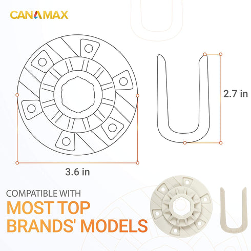 Canamax Premium 3 Pack Washer Basket Drive Hub Kit, Compatible with Whirlpool Kenmore Washers, Replaces AP5665171