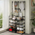 5-Tier 8 UDEAR Coat and Shoe Rack, Entryway Coat Rack with Hooks, Double Row Shoes Organizer for Living Room, Bedroom