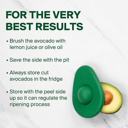 Food Huggers 2pc Silicone Avocado Huggers, Reusable Savers with Pit Storage, Large & Small, BPA Free