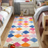 jinchan 2x5 Runner Rug, Colorful Trellis Washable Indoor Rug, Non-Slip Modern Diamond Carpet for Kids & Nursery