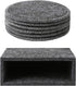 Drink Coasters Set of 6 with Holder - Dark Gray Round Water Absorption Felt Mat, 3.94 Inches Diameter
