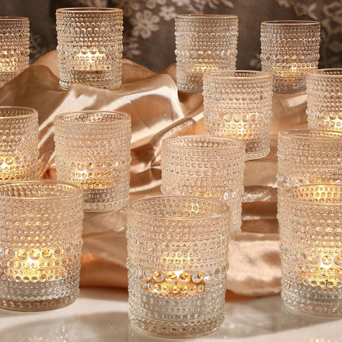 48 Packs Votive Candle Holders, Clear Tea Lights Candle Holders Bulk Tealight