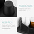 Navaris Small Coffee Station Organizer - Tea and Coffee Condiment Supplies Holder with Stacking Cup Storage
