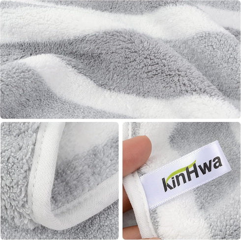 16inchx30inch 6 Pack KinHwa Microfiber Hand Towels for Bathroom Soft and Absorbent Face Towels Grey Bathroom Hand