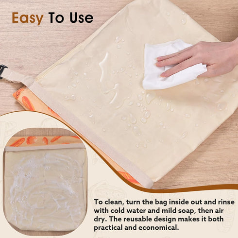 1 Pack Beeswax Bread Bags for Sourdough Homemade Bread, XL Cotton Lining Sourdough Reusable Natural Beeswax Bread