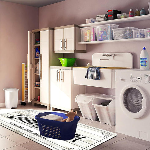 Laundry Room Rug Non-Slip Floor Mats, Farmhouse Large 24x72inch Laundry Rugs for Washer and Dryer Decor