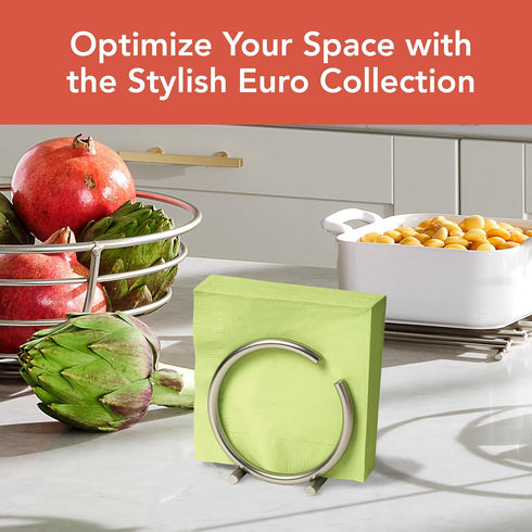 Spectrum Diversified Euro Round Napkin Holder, Satin Nickel, Model Number: 50278