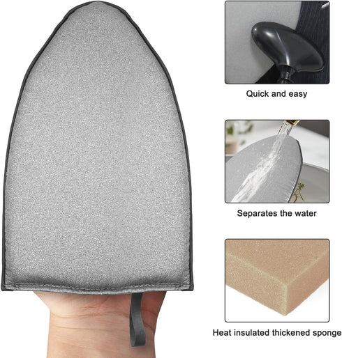 Garment Steamer Ironing Gloves with Finger Loop, Anti Steam Gloves for Hanging and Standing Ironing Machines (Grey).