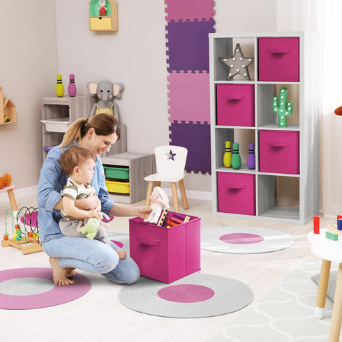 Sorbus Fabric Storage Cubes - 8 Foldable Storage Bins for Organizing Pantry, Cubbies, and Toy Box