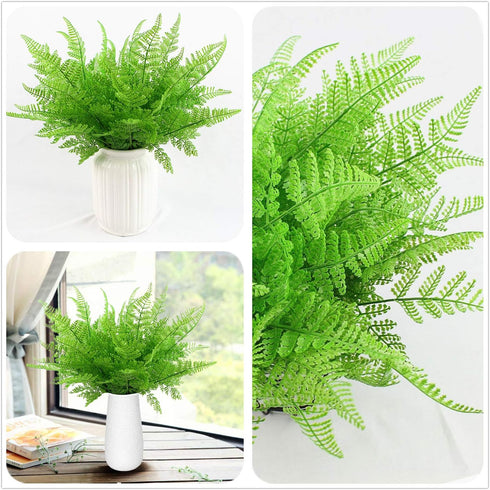 CATTREE Artificial Shrubs Bushes - Plastic Fern Leaves Persian Grass Fake Plants for Wedding Indoor Outdoor Decoration