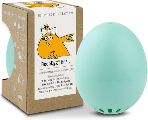 BeepEgg Basic Turquoise Egg Timer, Musical Cooker for Soft, Medium, Hard Eggs