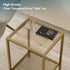 2-Tier Storage,13.3" 11.8" 19.7",Modern SAYGOER Glass Side Table Small Gold End Table for Narrow Space Square